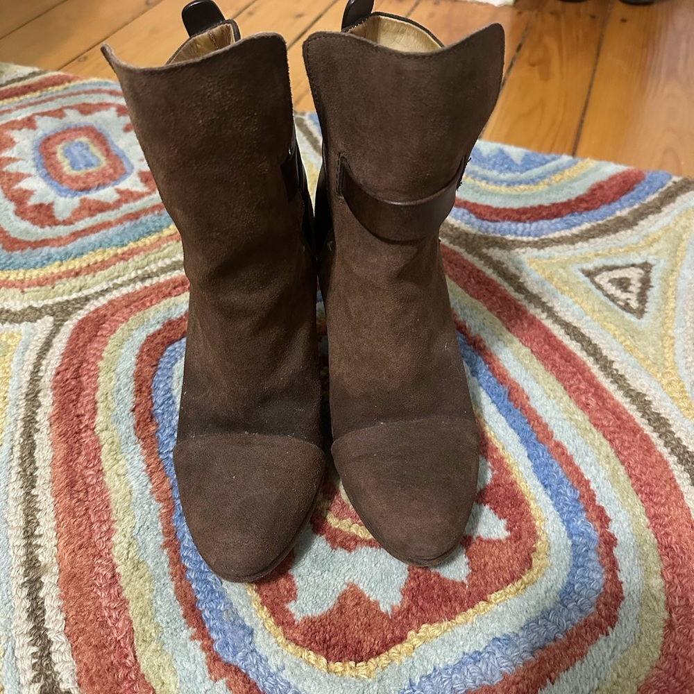 rag & bone Dark Brown Suede Ankle Booties
